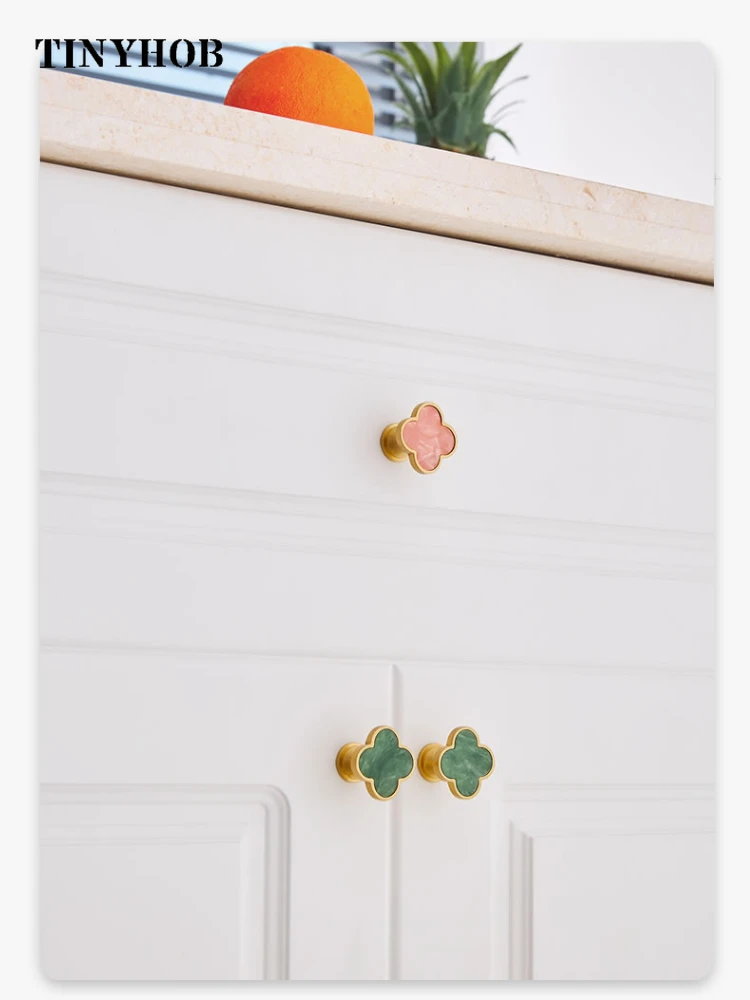 Tinyhob розовая латунная мебельная ручка в форме облака красочная скандинавская