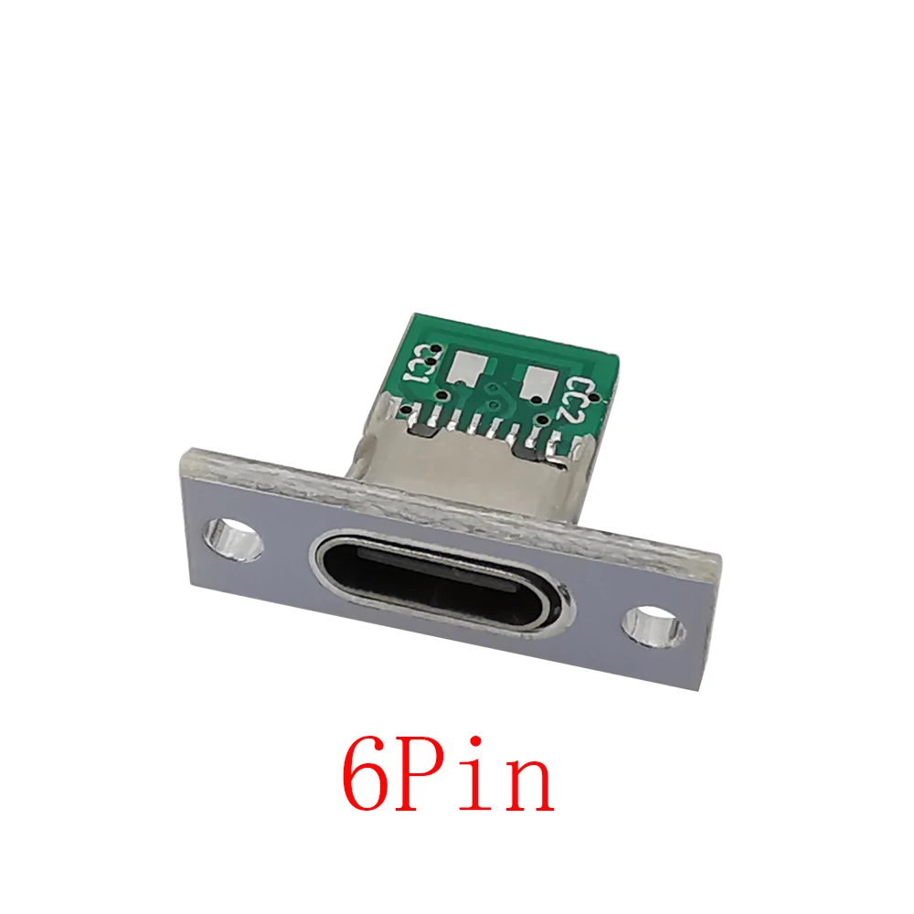 

2/5/10Pcs Type C USB 3.1 Connector 2/4/6 Pin Female Jack USB With Fixing Plate Welding Connector Charging Port