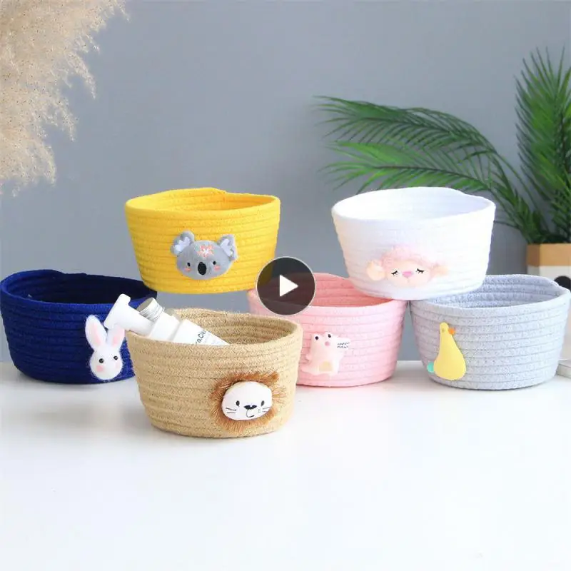 

Tabletop Storage Box Cotton Rope Storage Box Porch Sorting Basket Sundries Storage Basket Woven Desktop Storage Box 1piece