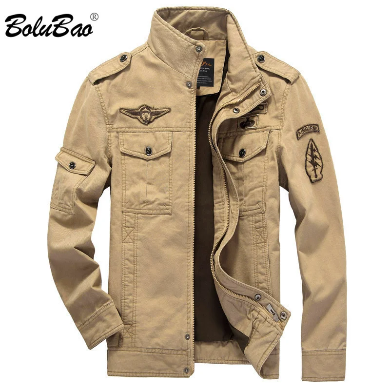 

BOLUBAO Men's Jacket New Casual Cotton Military Jacket High Quality Design Fashion Trend Loose Plus Size Jacket for Men