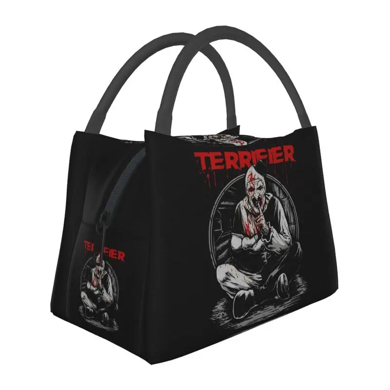 

Horror Halloween Movie Terrifier Clown Thermal Insulated Lunch Bag Women Lunch Tote for Outdoor Picnic Storage Meal Food Box