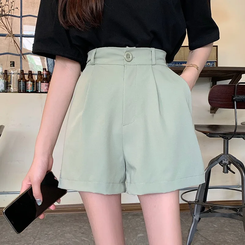 

Suit Shorts Casual Pants 2022 Summer Women's Korean Version New High-waisted Slim Solid Color Ladies Wide-leg Pants Sexy Shorts