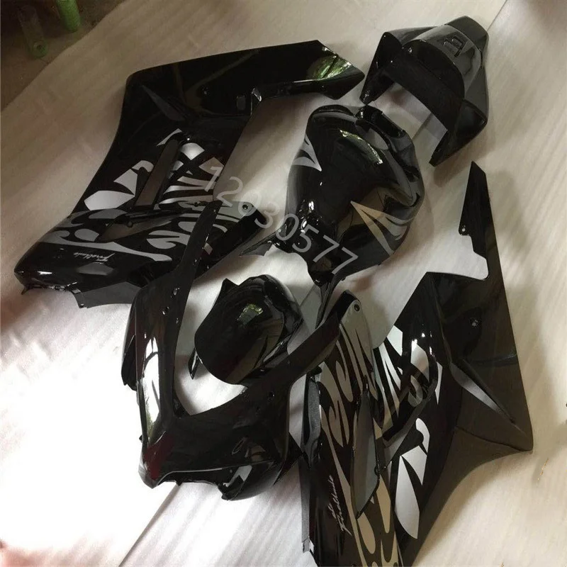 

Injection motorcycle Fairing fit for CBR1000RR 2004 2005 CBR1000RR 04 05 black white flames Set Complete Frame Parts