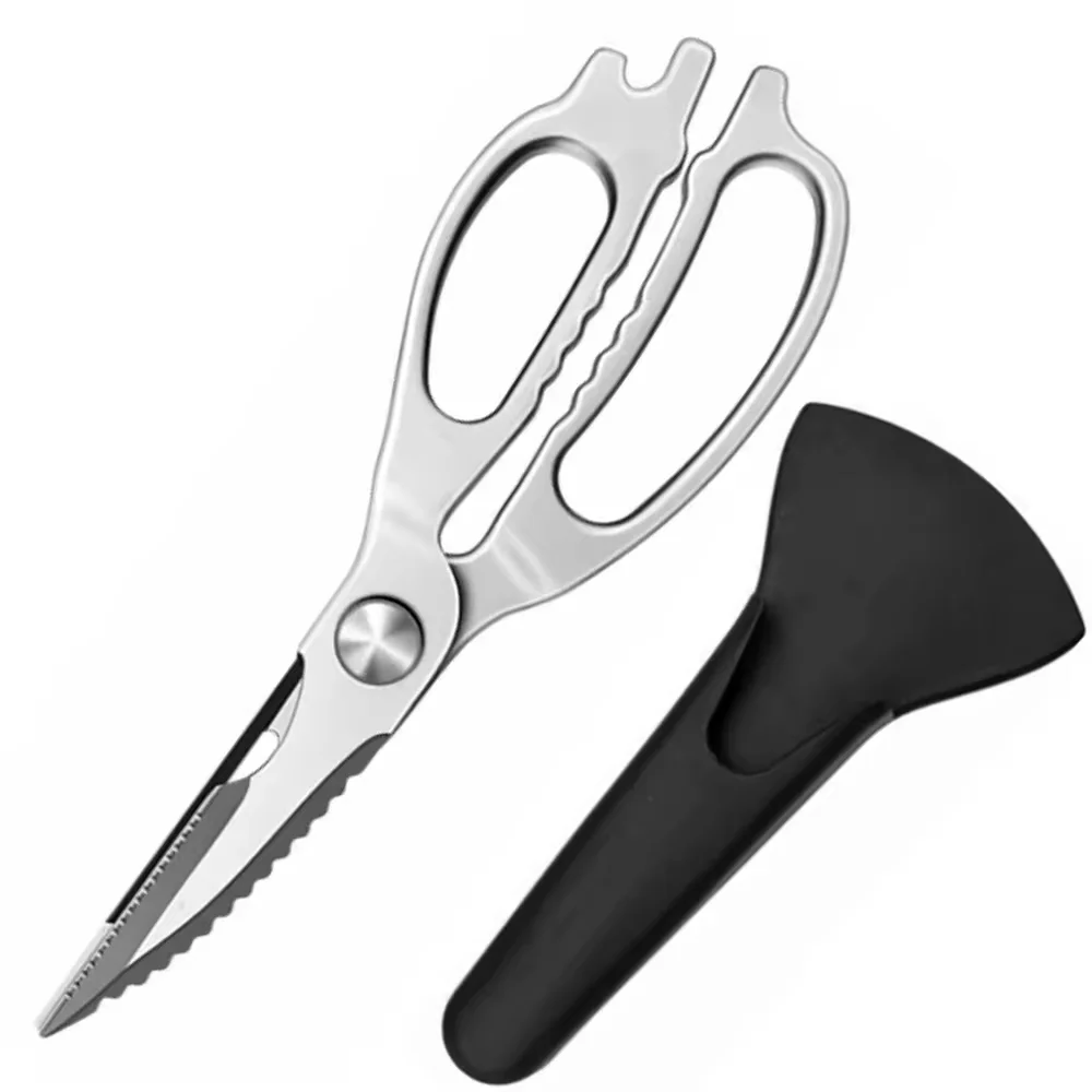 

Профессиональные кухонные ножницы, цельнометаллические ножницы для куриных костей, многорезные ножницы из нержавеющей стали для уничтожения овощей, ножницы для барбекю с рыбой
