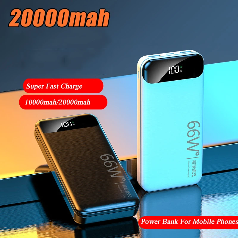

66W Super Fast Charging 20000mAh Power Bank for Huawei Samsung External Battery Charger for iPhone 12 Xiaomi Portable Powerbank