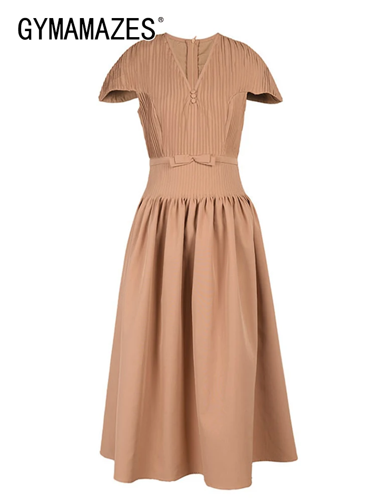 

Женское приталенное платье с V-образным вырезом и длинным рукавом