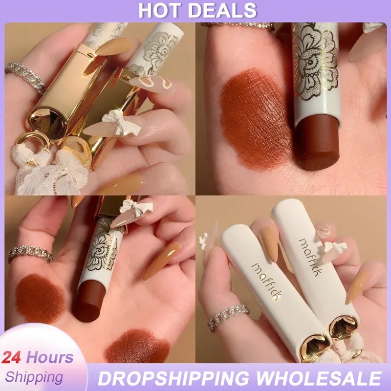

6 Colors Vintage Lipstick Sexy Red Matte Moisturizing Waterproof Long Lasting Lips Tint Lip Beauty Makeup Cosmetics TSLM1