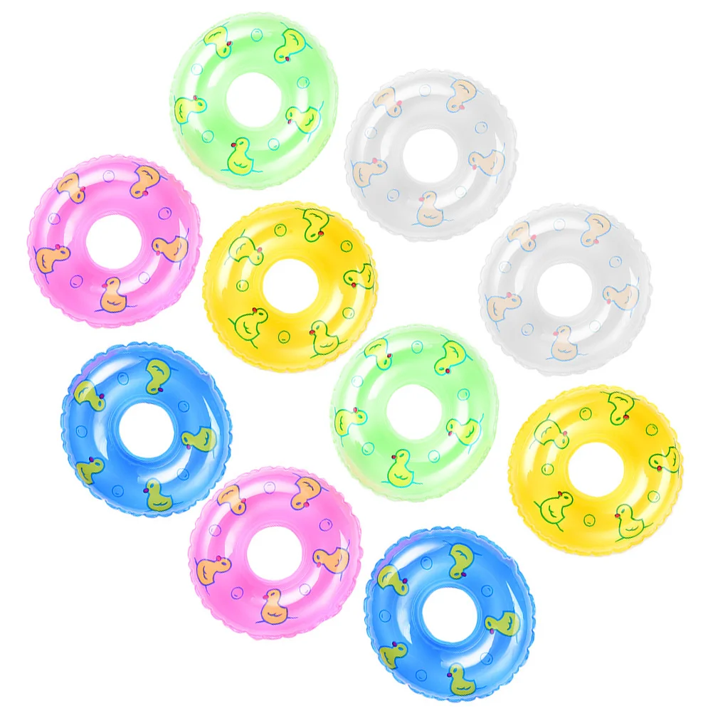 

10pcs Cartoon Funny Miniature Swim Rings Kids Water Toys Bath Toys