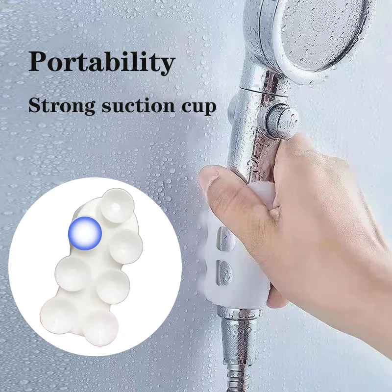 

Movable Shower Head Holder with Suction Cup Adjustable Reusable Silicone Punch-free Shower Holder Bathroom Hooks Accessories