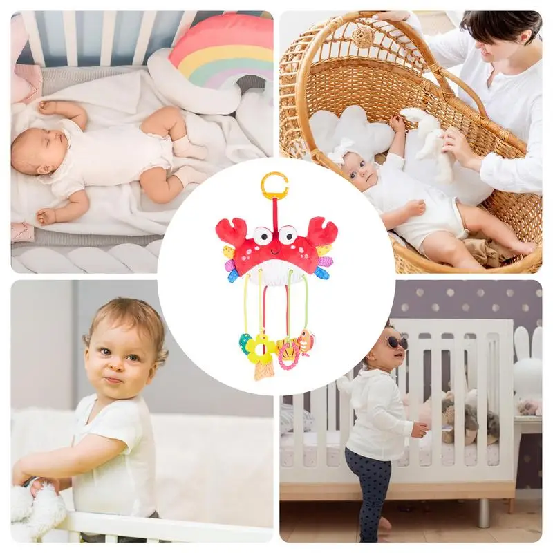 Игрушка на веревке мягкая плюшевая игрушка в форме краба сенсорная развивающая