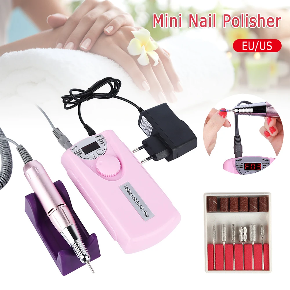 

30000 RPM Electric Nail Drill Machine Built-in 2200mAh Battery Machine Portable Pedicure Nail Polisher Grinding Device Nail Tool