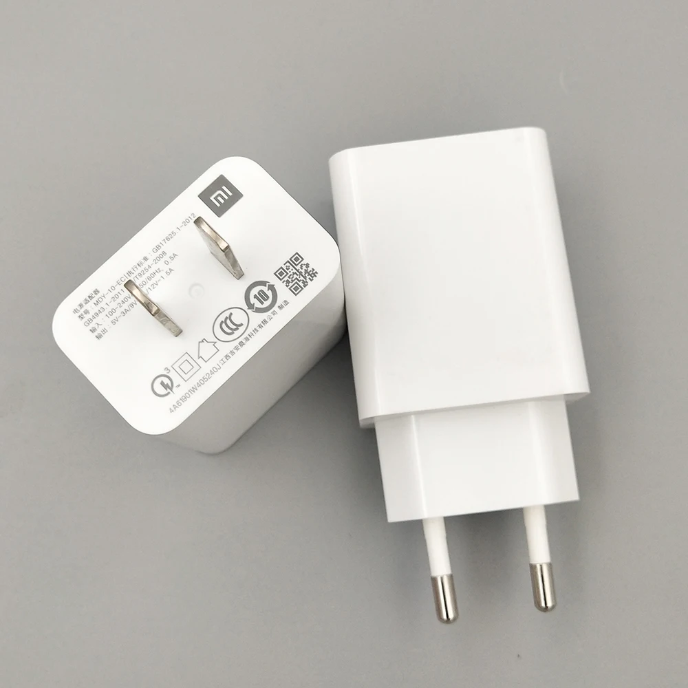 Оригинальное зарядное устройство Xiaomi 18 Вт 12 В 1,5 А, зарядка для Mi 8 A3 a2 lite CC9e Redmi 13R 12C 10C 10A 9A 8A 7A 6A + Кабель Micro USB/Type C