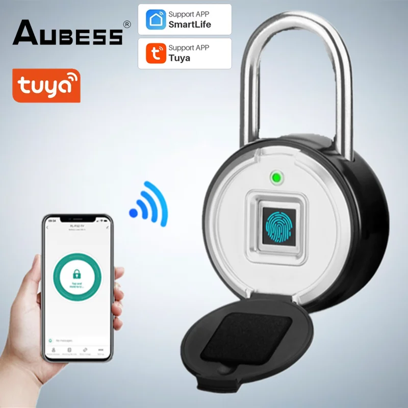 

Дверной смарт-замок Tuya, электронный со сканером отпечатка пальца и дистанционным управлением через приложение