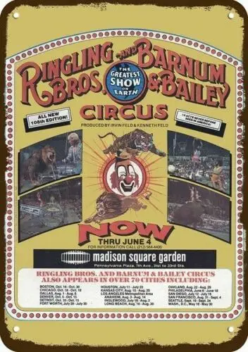 n1 1978 RINGLING BROTHERS Barnum Bailey Circus ДЕКОРАТИВНАЯ РЕПЛИКА МЕТАЛЛИЧЕСКАЯ ВИНАЧКА