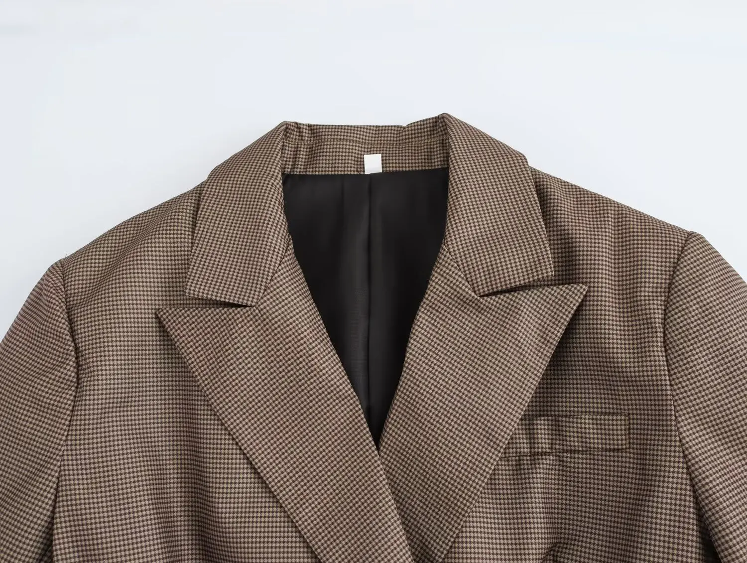 2024 винтажный двубортный офисный женский клетчатый пиджак с карманами свободный