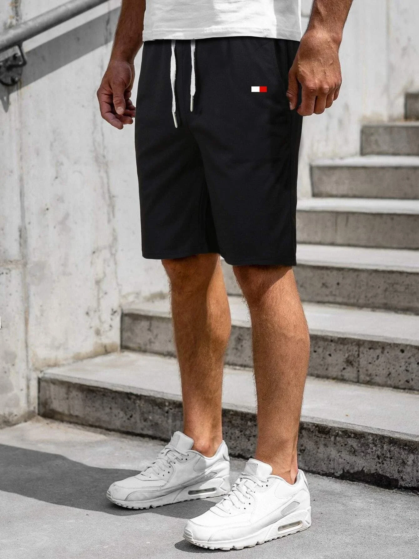 

Men Drawstring Waist Straight Shorts