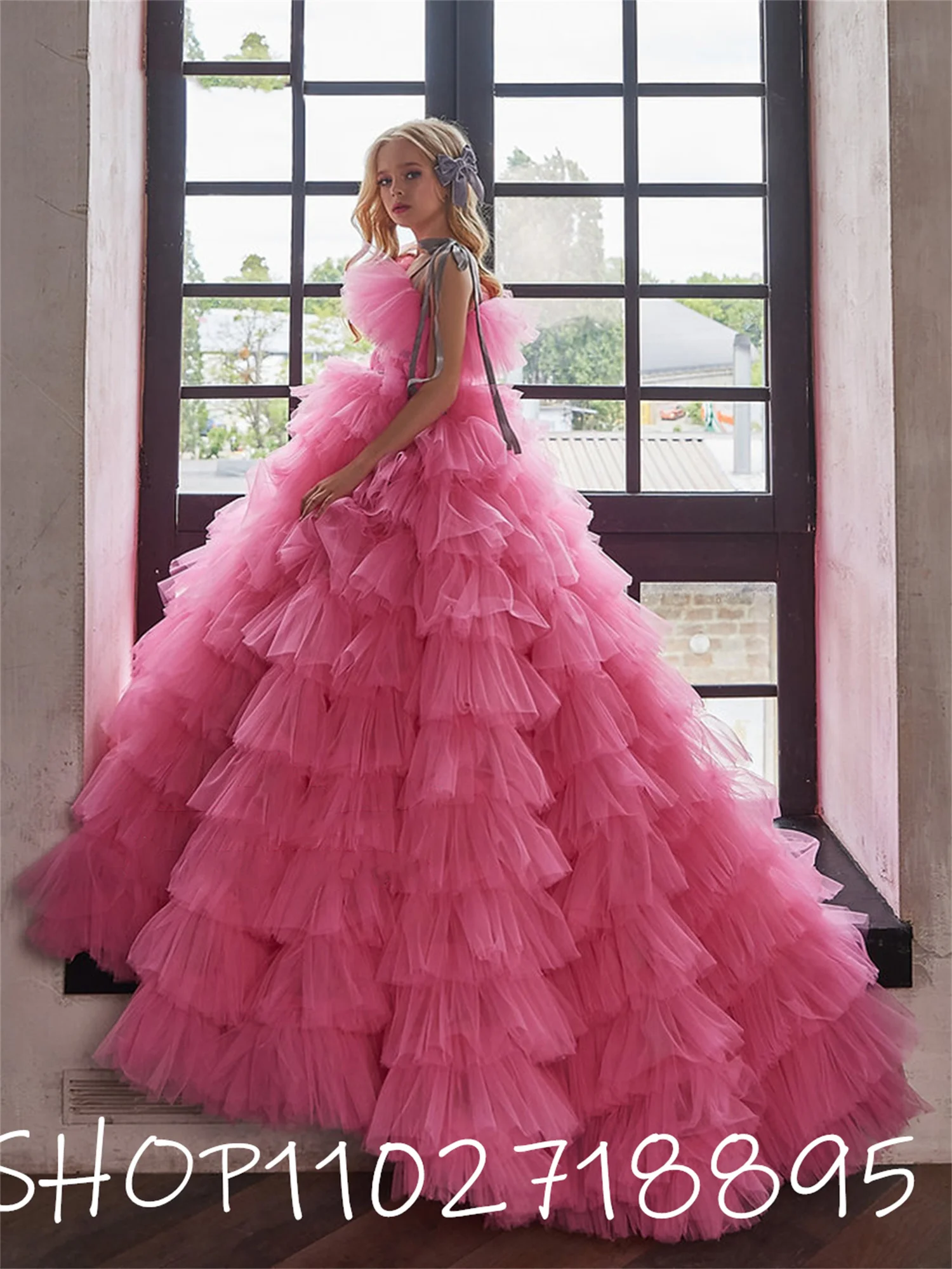 

Тюлевое Пышное Цветочное платье для девочки с коротким рукавом, платье для свадебной вечеринки для девочки, милые платья для девушек, для очень элегантной вечеринки