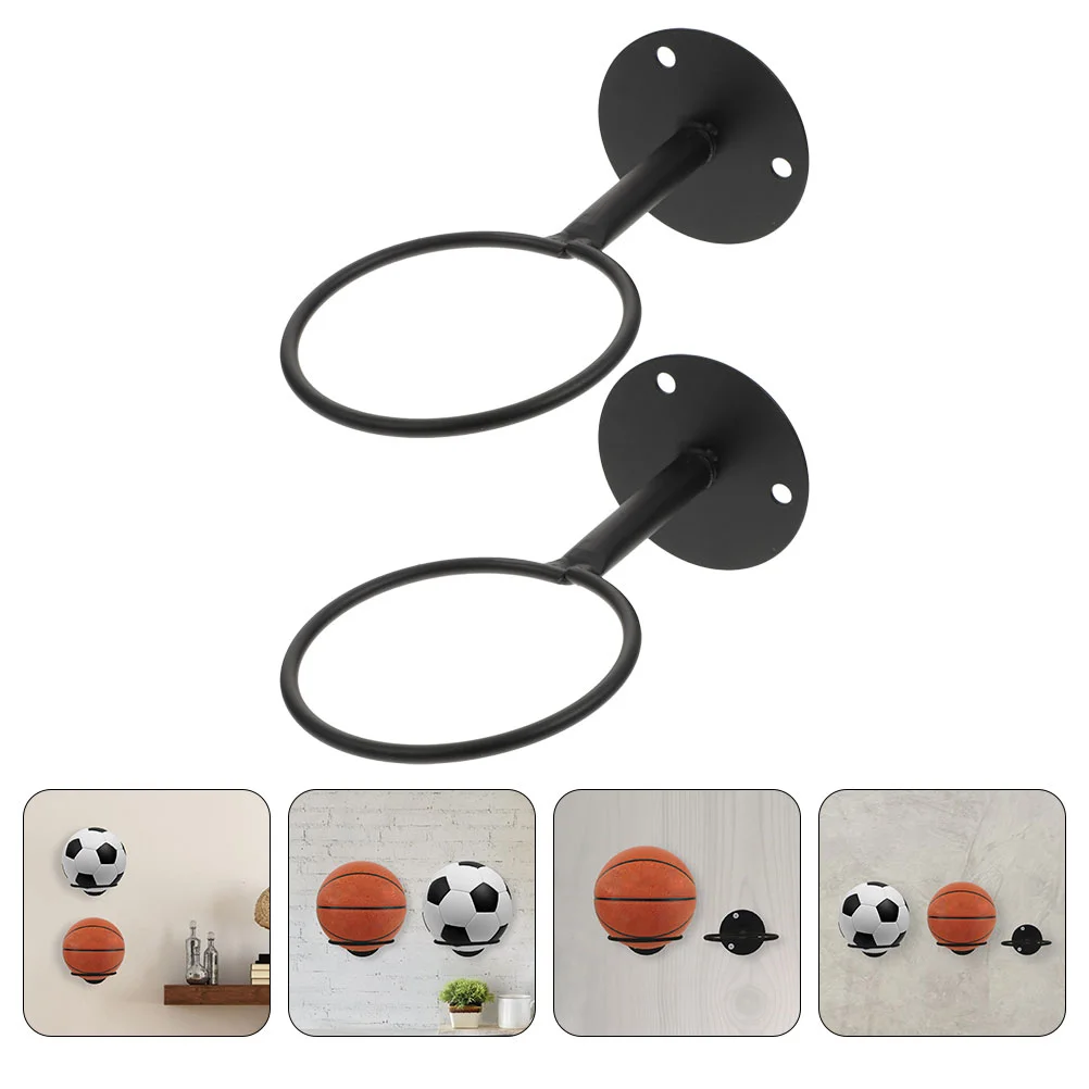 

2 Pcs Shelf Bracket Wall Mounted Basketball Storage Shelves Stand Metal Racks