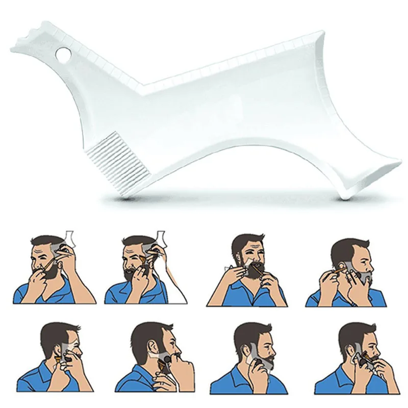 

1pc Men Beard Shaping Styling Template Comb Transparent Men's Beards Combs Beauty Tools for Hair Beard Trim Templates Hairstyles