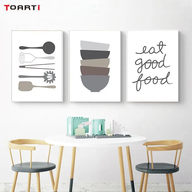 

Nordic Style Kitchen Utensils Painting Living Room Dining Room Kitchen Art Poster Hanging Core Frameless Decorative Painting