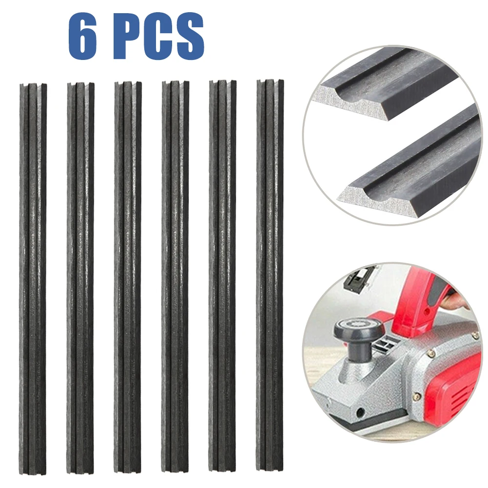 

6pcs Planer Blade Reversible Planning Blades 60HRC 82x5.5x1mm Carbon Planning Blade Straight Blades Electric Planer