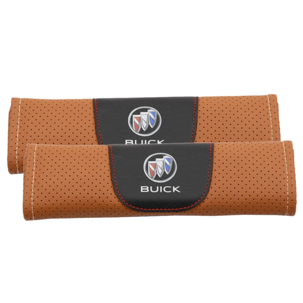 

2pcs Leather Look Car Seat Belt Cover Harness Pad Shoulder Pads Seatbelt Cushion for Buick auto