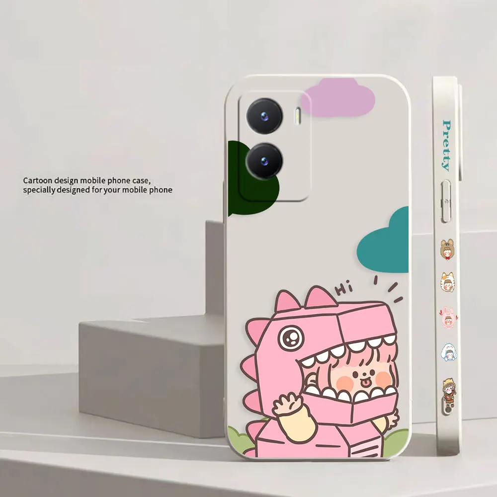 Милый чехол для телефона с изображением динозавра VIVO Y55S Y30 Y31 Y33S Y55 Y35 Y51S Y52S Y53S Y66 Y71T
