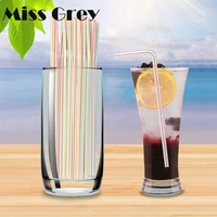 disposable straws plastic stripes bendy rainbow drinking straw wedding party supplies juice milkshake bar cocktail accessories