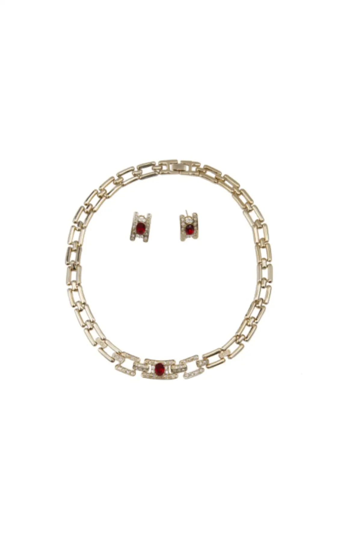 

Женские модные ювелирные украшения, наборы бижутерии с красным и белым камнем