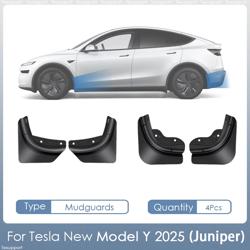 

Аксессуары для Tesla Model Y 2025 Juniper, брызговики, 4 шт./компл., защитное крыло для Tesla New Model Y Juniper 2025