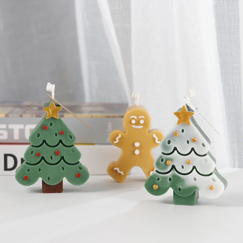 

Winter Christmas series Aromatherapy candle DIY making Christmas tree turmeric man elk silicone mold