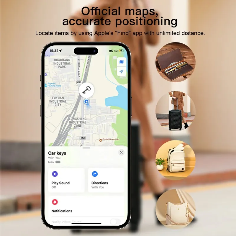 Bluetooth-трекер GPS Tuya Anti-Lost Locator Smart Tag для Apple AirTech Портативный GPS-трекер