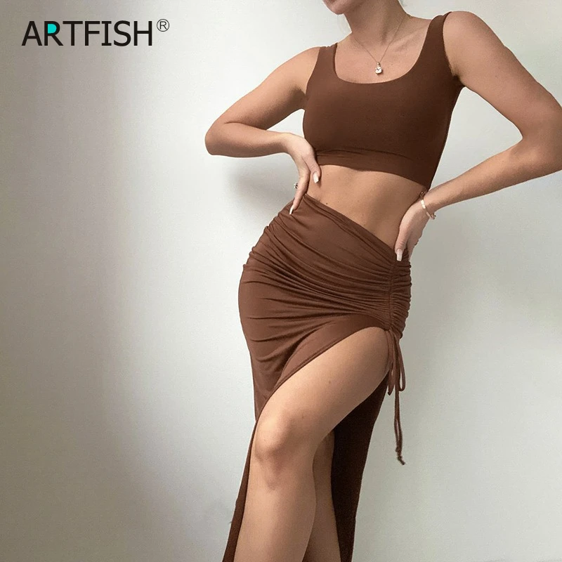 

Летний комплект из двух предметов 2023, соблазнительная Женская юбка с оборками, женский короткий топ и спиральная строчка, подходящие комплекты gсваl