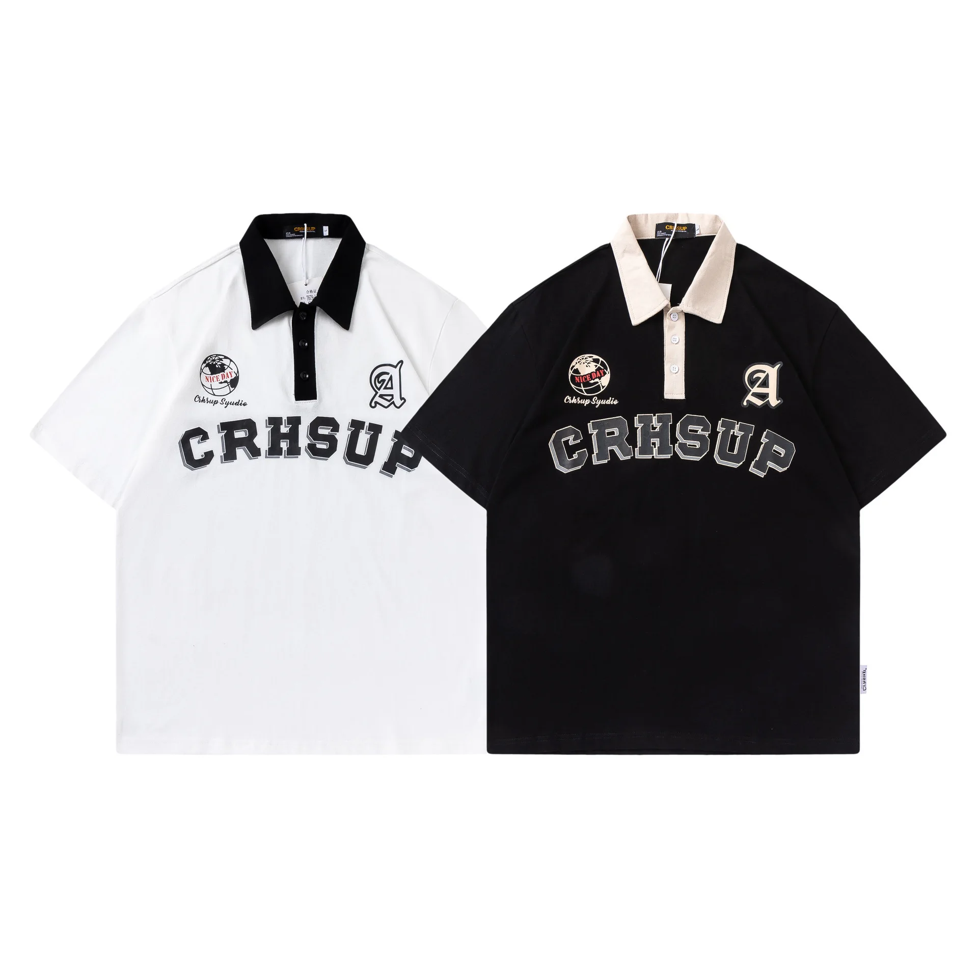 

Men Hip Hop Streetwear Polo T-Shirt Letter Graphic 2023 Summer Oversized Polo Shirts Mens Retro Vintage Casual Cotton Tops Tees