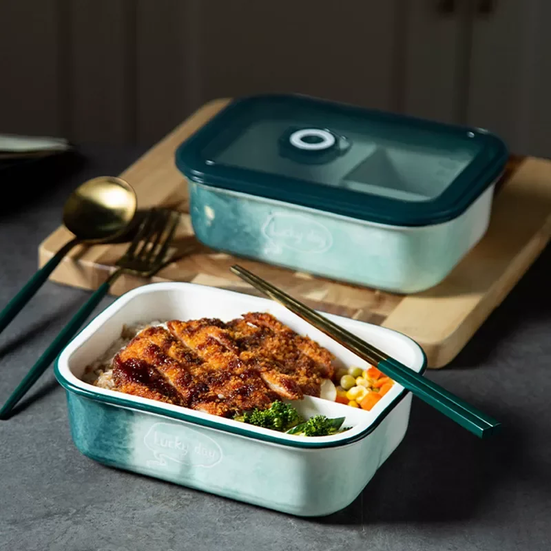 

Контейнеры для пищевых продуктов с крышками, переносные изолированные контейнеры для обедов для улицы, керамические герметичные контейнер...