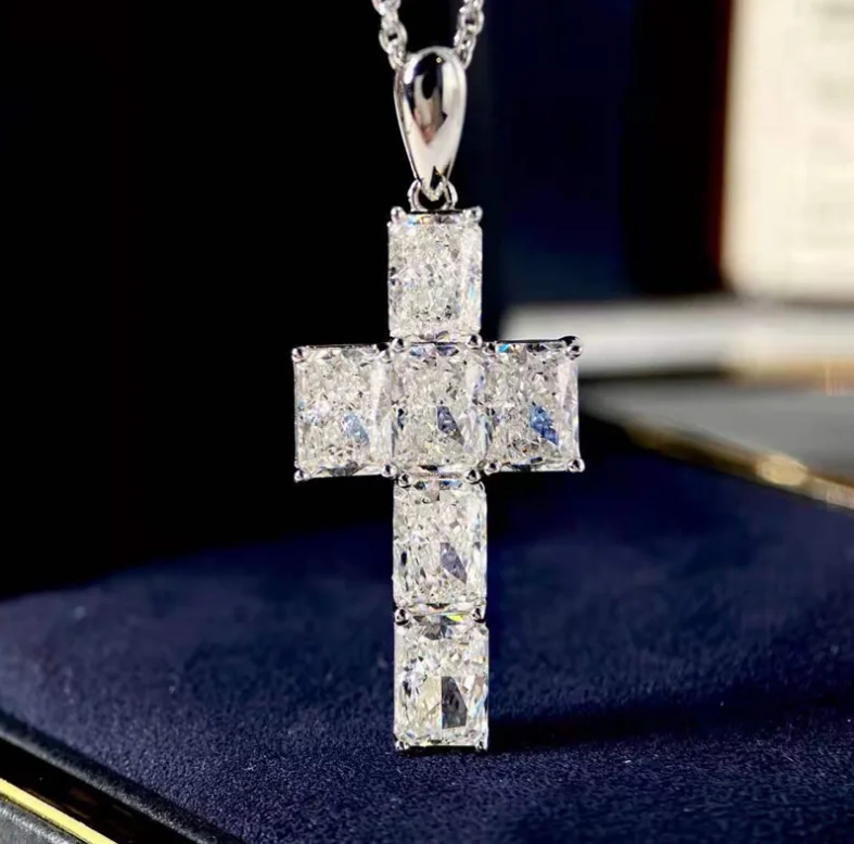 

ANGLANG Fashion Cross Pendants Gold&Silver Color Cubic Zirconia Jesus Cross Pendant Necklace Jewelry for Men/Women Wholesale