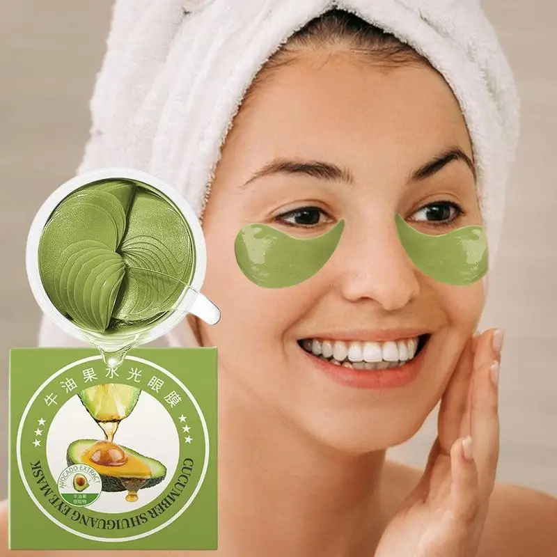 

Avocado Eye Patches Natural Moisturizing Gel Eye Patches 60Pcs Natural Avocado Essence Under Eye Pads Hydrating Anti Age Patches