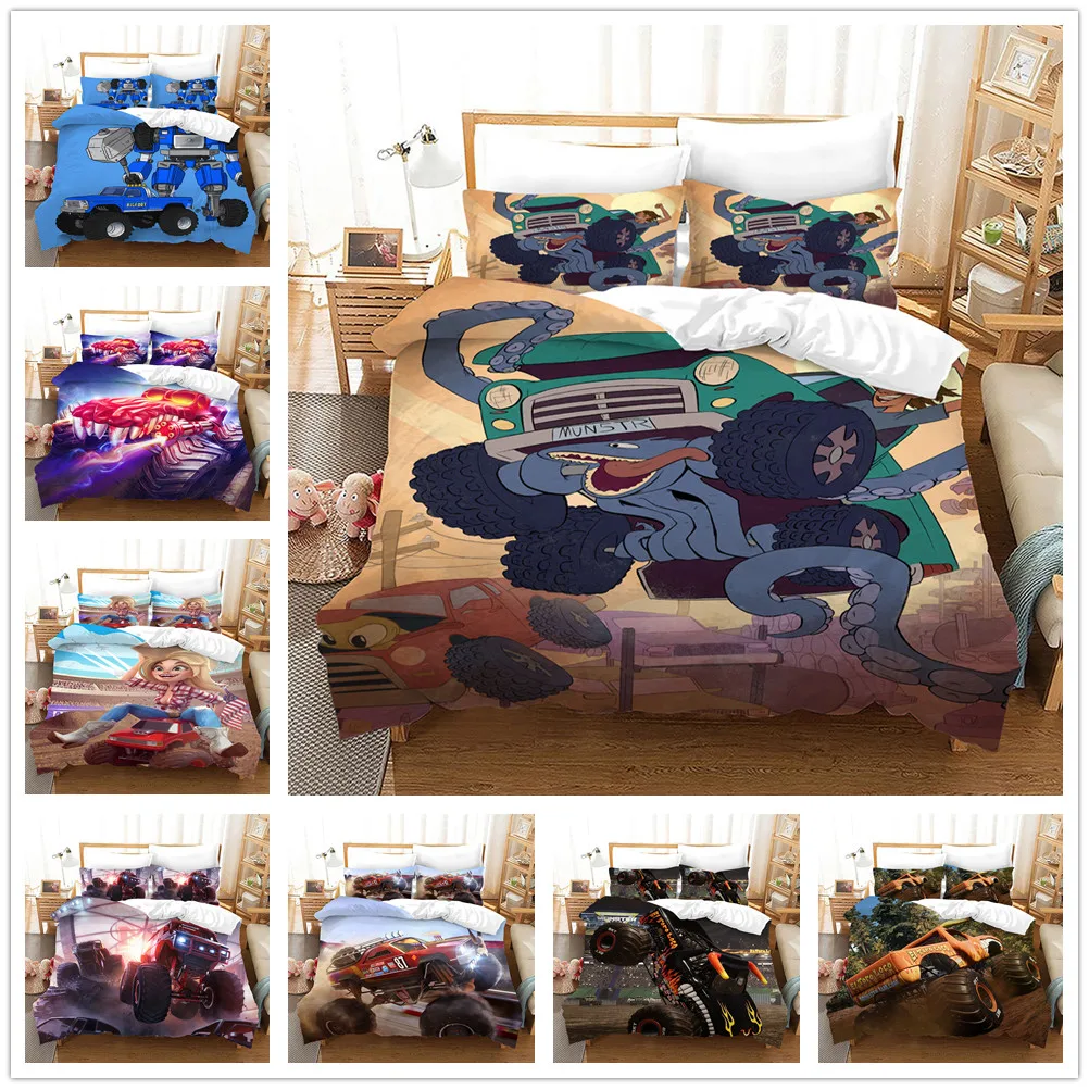 Наволочка для подушки с изображением монстра-грузовика Комплект постельного