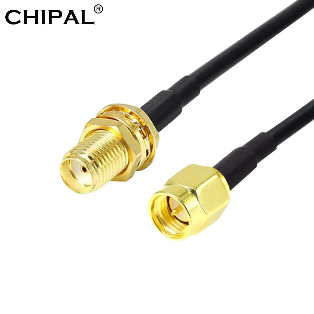 

CHIPAL 1M 1.5M 3M RG174 SMA Male to Female Extension Cable Copper Feeder Wire for Coaxial Wi-Fi WiFi Network Card Router Antenna
