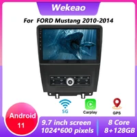 wekeao 1 din 10 inch android 11 car radio for ford mustang autoradio with bluetooth multimedia player 4g carplay dps navigation