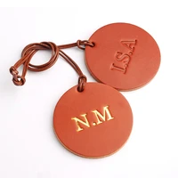 initial letters custom made genuine natural leather keychain ladies backpack pendant women bag charm decorations for bags