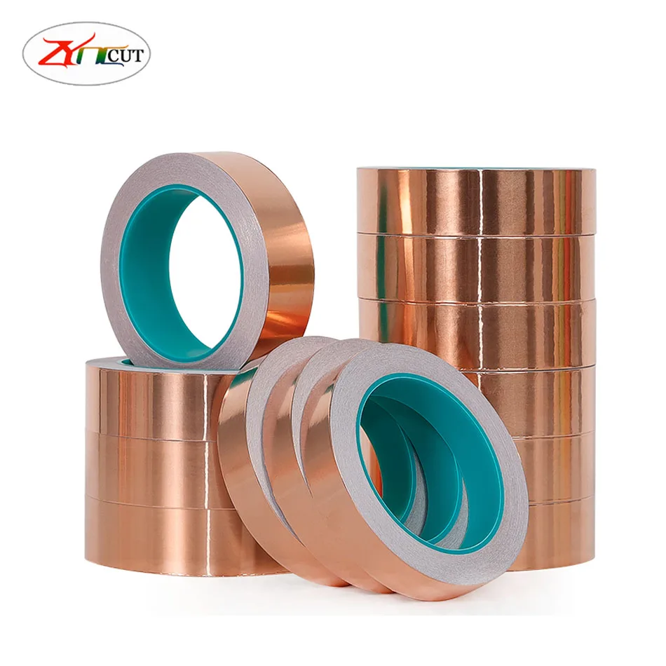 

0.05 0.1mm Pure copper doublesided conductive copper foil paper high temperature resistant thickened single-sided shielding tape
