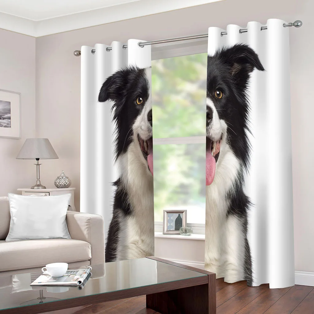 Customized Blackout Curtain Animal Dog Prints Curtains 2 Panel Living Room Bedroom Home Decor Den Children'S Free De