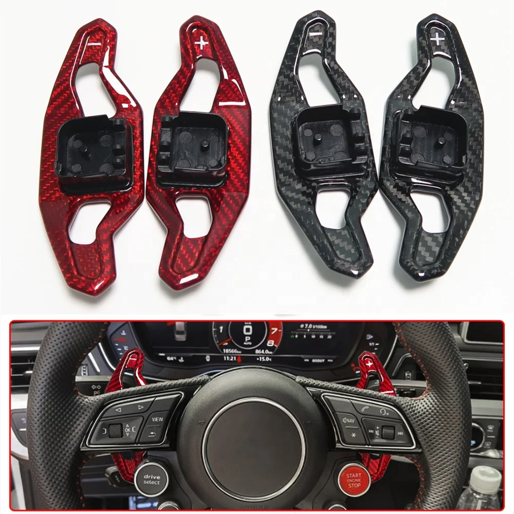 

2Pcs Carbon Fiber Steering Wheel Paddle Shifter Replace For Audi A3 S3 RS3 A4 S4 A5 S5 A6 S6 A7 S7 A8 R8 Q3 Q5 Q7 TT TTS TTRS