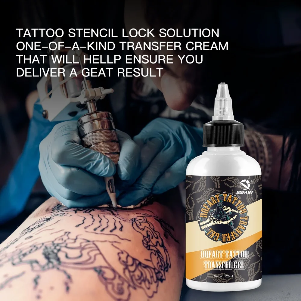 Фото DQFART Tattoo 120 мл Гель-фиксатор для трафаретов, уникальный крем-раствор, высококачественный, безопасный, профессиональный, для художников, принадлежности для боди-арта №4