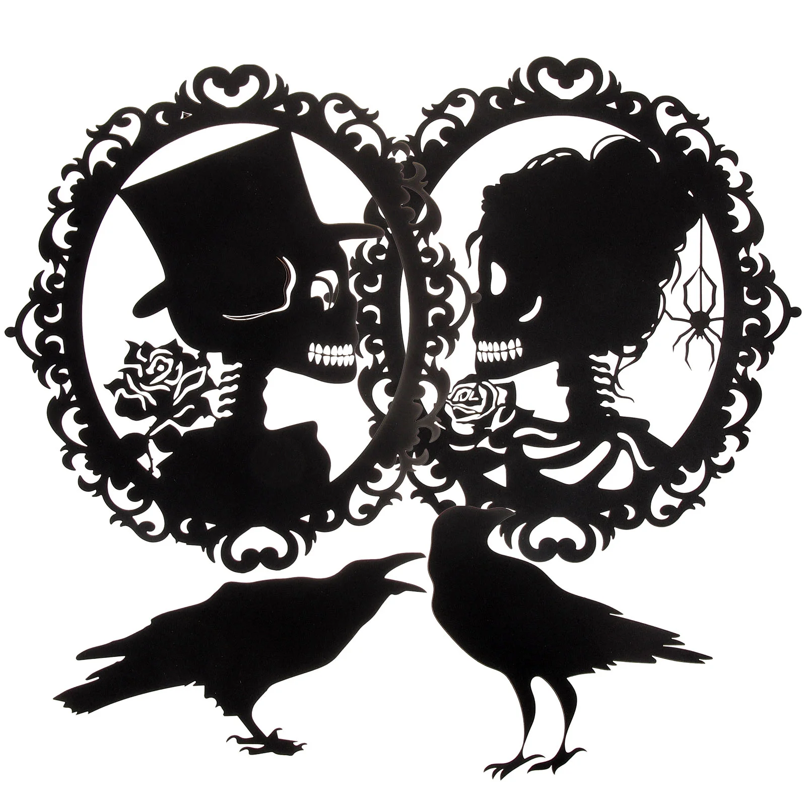 

4 Pcs Decoration Tags Wall Paper Halloween Decorations Party Crows Label Labels
