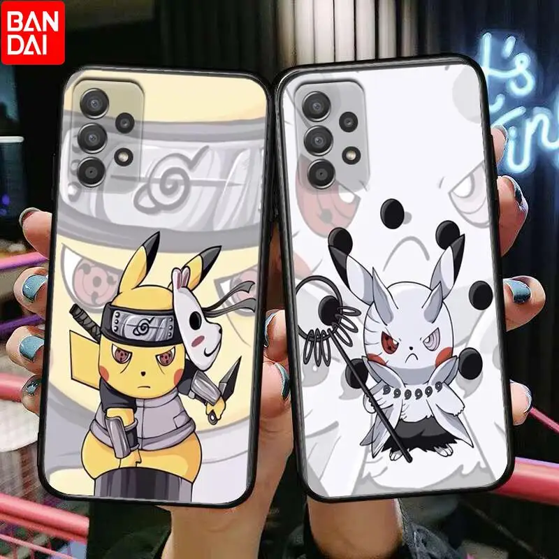 

Naruto Pikachu cosplay Phone Case Hull For Samsung Galaxy A70 A50 A51 A71 A52 A40 A30 A31 A90 A20E 5G a20s Black Shell Art Cell