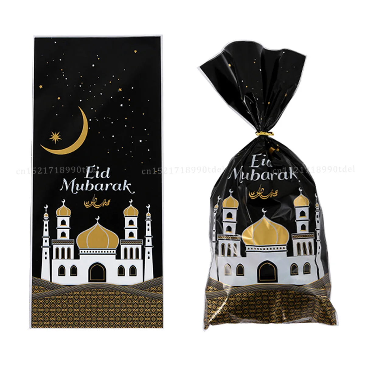 

Подарочные пакеты Eid Mubarak, 25 шт., пластиковые пакеты для конфет и печенья, Рамадан, украшение кареем, мусульманские товары