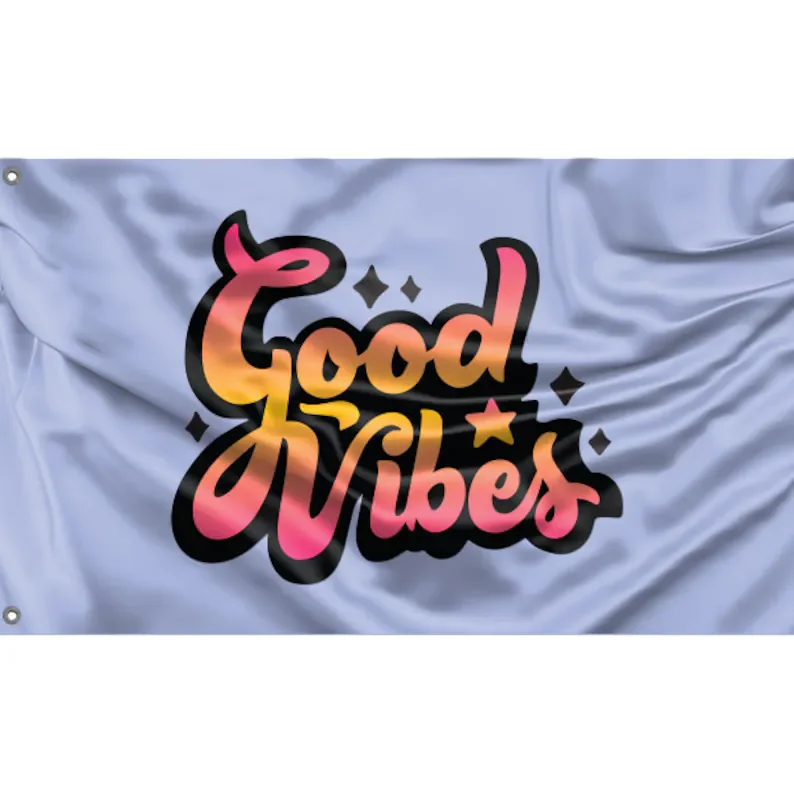 

Good Vibes Pastel Flag | Unique Design Print | Hiqh Quality Materials | Size - 3x5 Ft / 90x150 cm