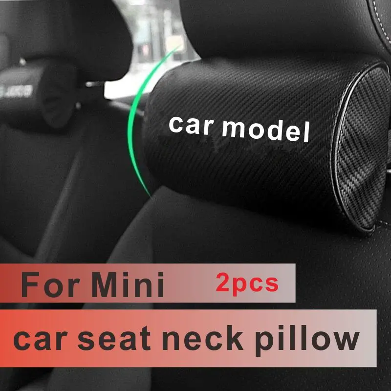 

2pcs For Mini Cooper One R50 R52 R53 R56 R60 F55 F56 R57 R58 R59 Car Seat Head and Neck Pillow Carbon Fiber Support Neck Pillow